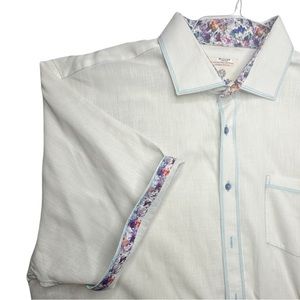 Ⓜ️🌴Marcelo Casual Collection Linen Shirt Sleeve button down with design sleeve‎